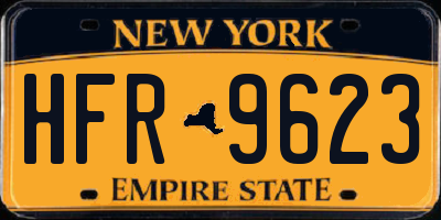 NY license plate HFR9623
