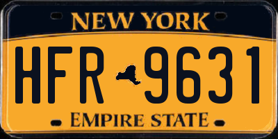 NY license plate HFR9631