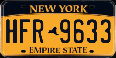 NY license plate HFR9633