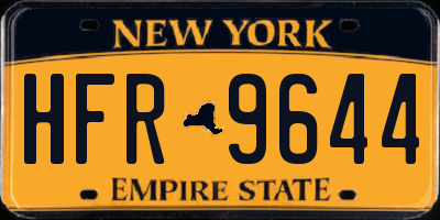 NY license plate HFR9644