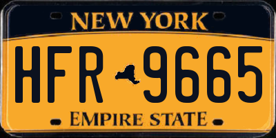NY license plate HFR9665