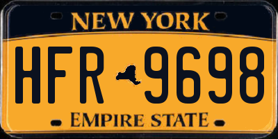 NY license plate HFR9698
