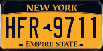 NY license plate HFR9711