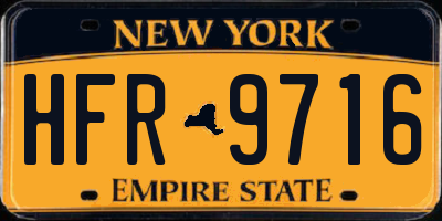 NY license plate HFR9716
