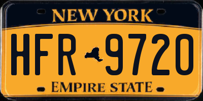 NY license plate HFR9720