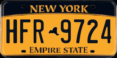NY license plate HFR9724