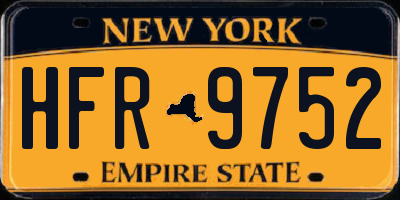 NY license plate HFR9752