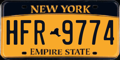 NY license plate HFR9774