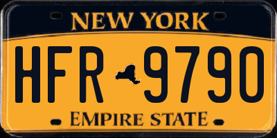 NY license plate HFR9790