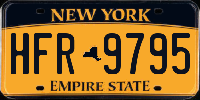 NY license plate HFR9795