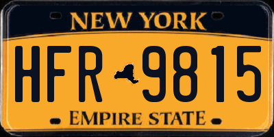 NY license plate HFR9815