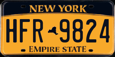 NY license plate HFR9824