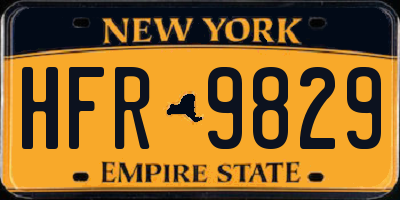NY license plate HFR9829