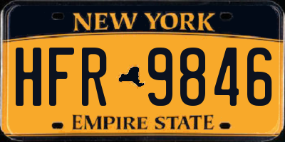NY license plate HFR9846