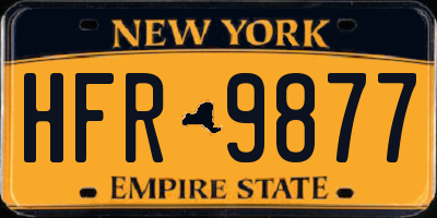 NY license plate HFR9877