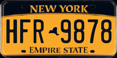 NY license plate HFR9878