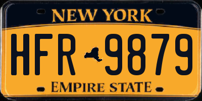 NY license plate HFR9879