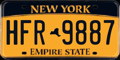 NY license plate HFR9887