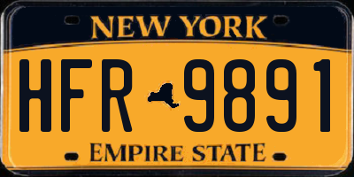 NY license plate HFR9891