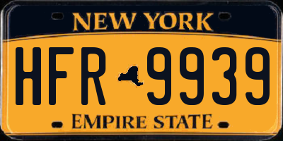 NY license plate HFR9939