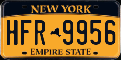 NY license plate HFR9956