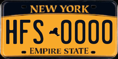 NY license plate HFS0000
