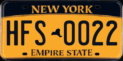 NY license plate HFS0022