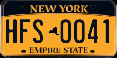NY license plate HFS0041