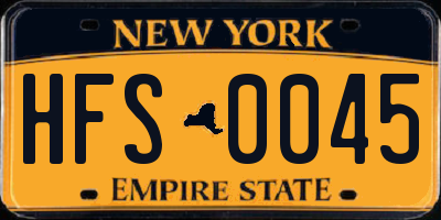NY license plate HFS0045