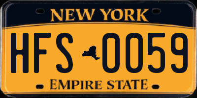 NY license plate HFS0059