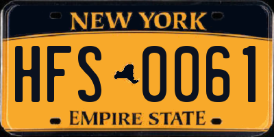 NY license plate HFS0061