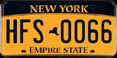 NY license plate HFS0066