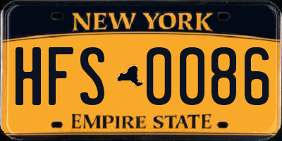 NY license plate HFS0086