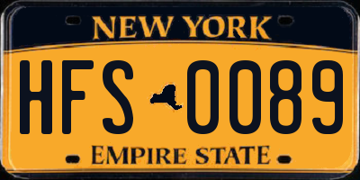 NY license plate HFS0089