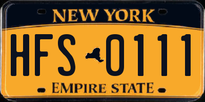 NY license plate HFS0111