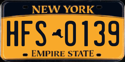 NY license plate HFS0139