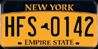 NY license plate HFS0142