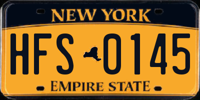 NY license plate HFS0145