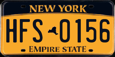 NY license plate HFS0156