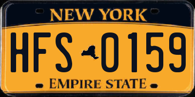 NY license plate HFS0159