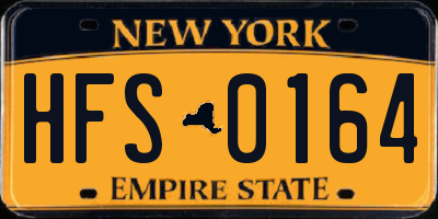 NY license plate HFS0164
