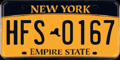 NY license plate HFS0167