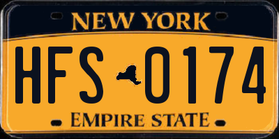 NY license plate HFS0174
