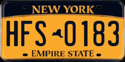 NY license plate HFS0183