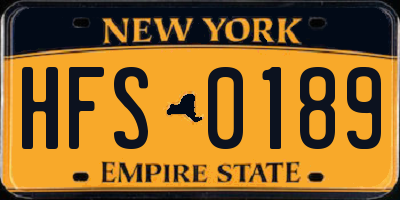 NY license plate HFS0189