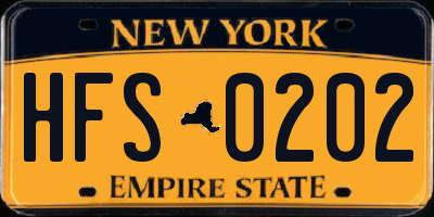 NY license plate HFS0202