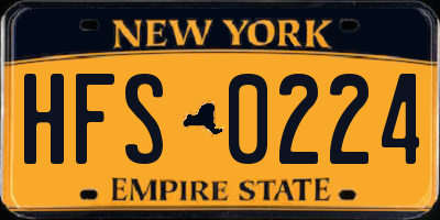 NY license plate HFS0224