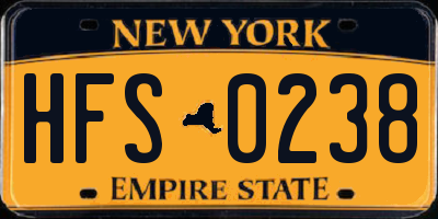 NY license plate HFS0238