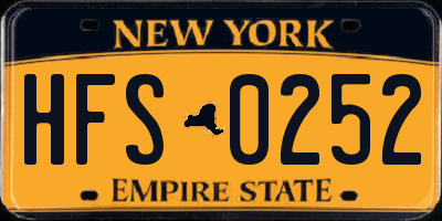 NY license plate HFS0252