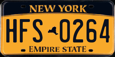 NY license plate HFS0264